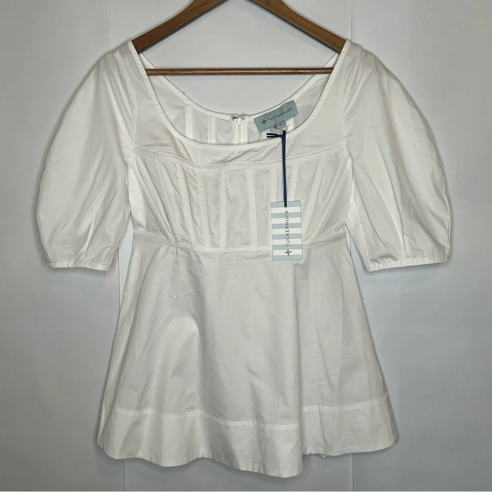 Tuckernuck White Nealy Puff Sleeve Blouse